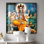 Lord Dattatreya Premium Acrylic Square Wall Art