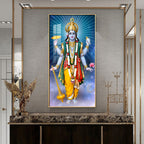 Lord Vishnu ji Premium Acrylic Vertical Wall Art