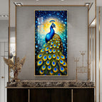Peacock Majesty Premium Acrylic Vertical Wall Art