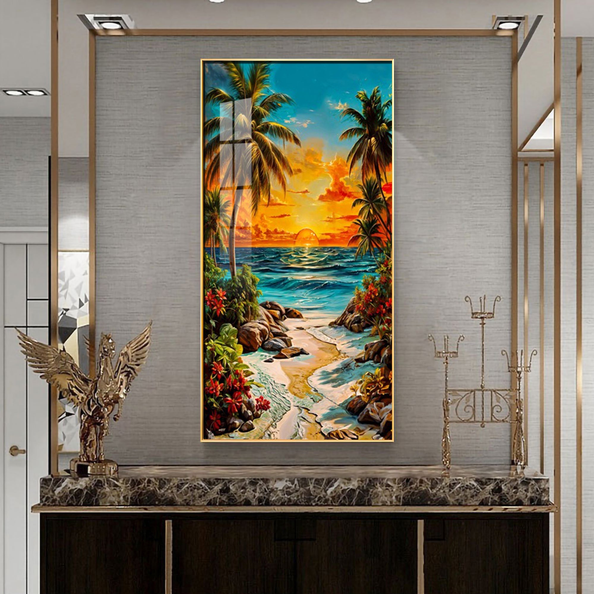 Coastal Bliss Premium Acrylic Vertical Wall Art