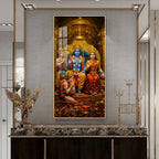 Devotion Of Hanuman Premium Acrylic Vertical Wall Art