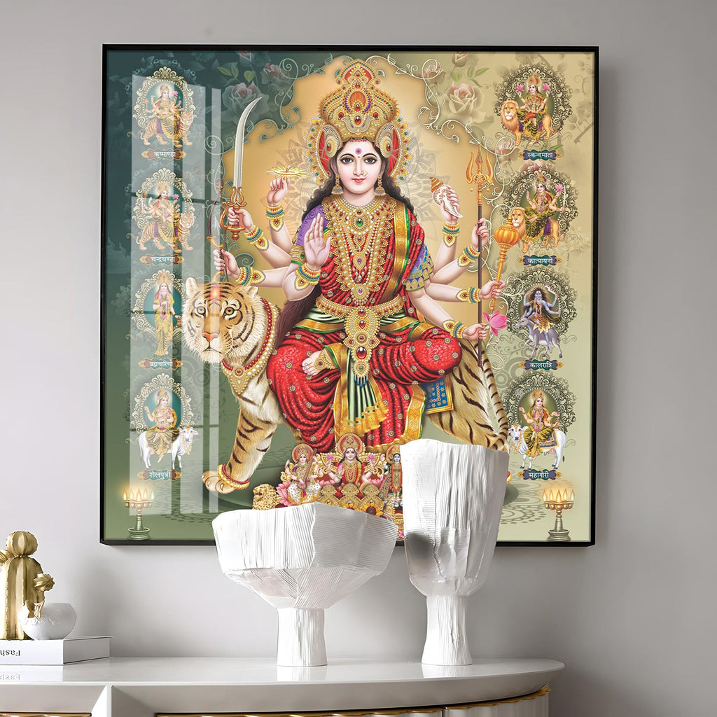 Celestial Grace Goddess Premium Acrylic Square Wall Art