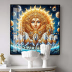 Horses in Bloom Premium Acrylic Square Wall Art
