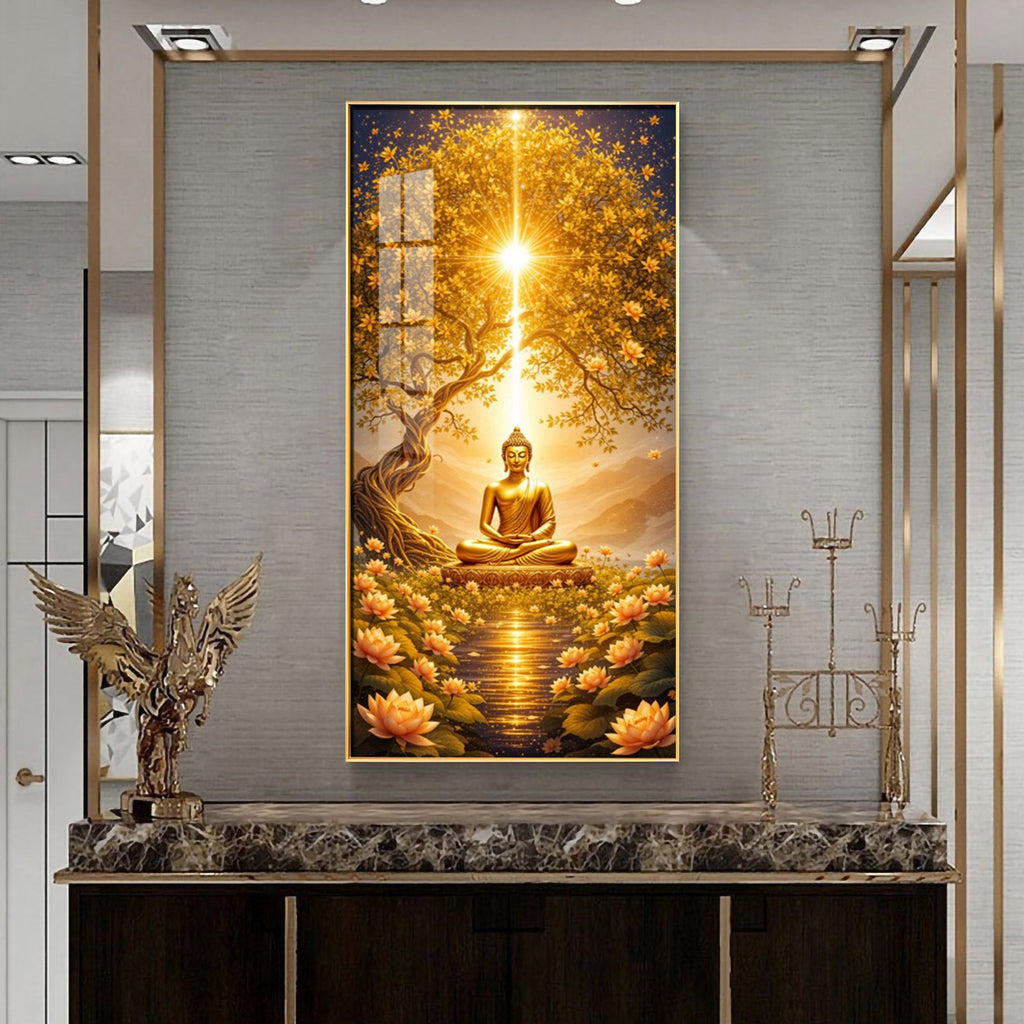 Buddha's Embrace Premium Acrylic Vertical Wall Art