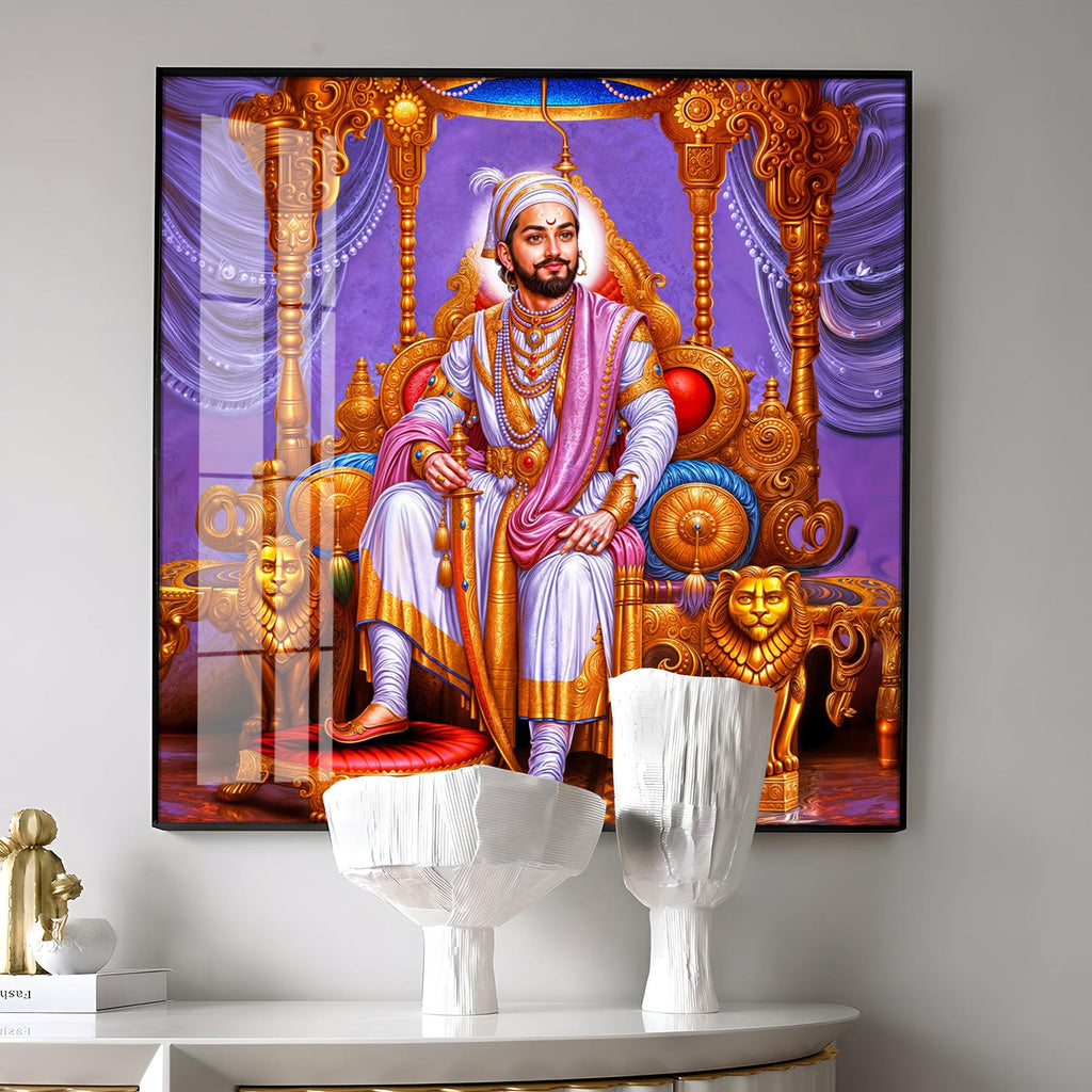 Shivaji Maharaj The Royal Premium Acrylic Square Wall Art