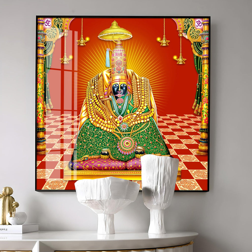 Shri Tulja Bhavani Premium Acrylic Square Wall Art