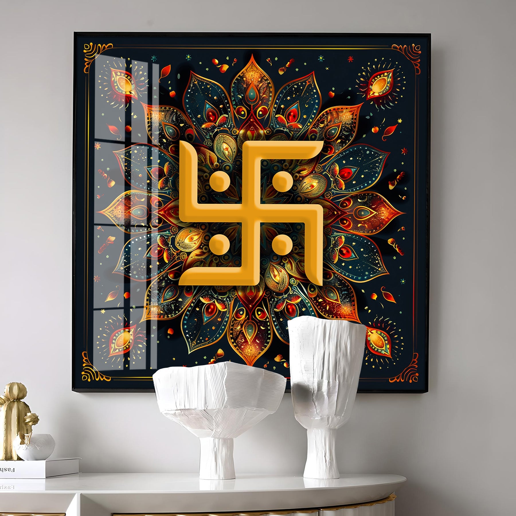 Swastika Character Premium Acrylic Square Wall Art