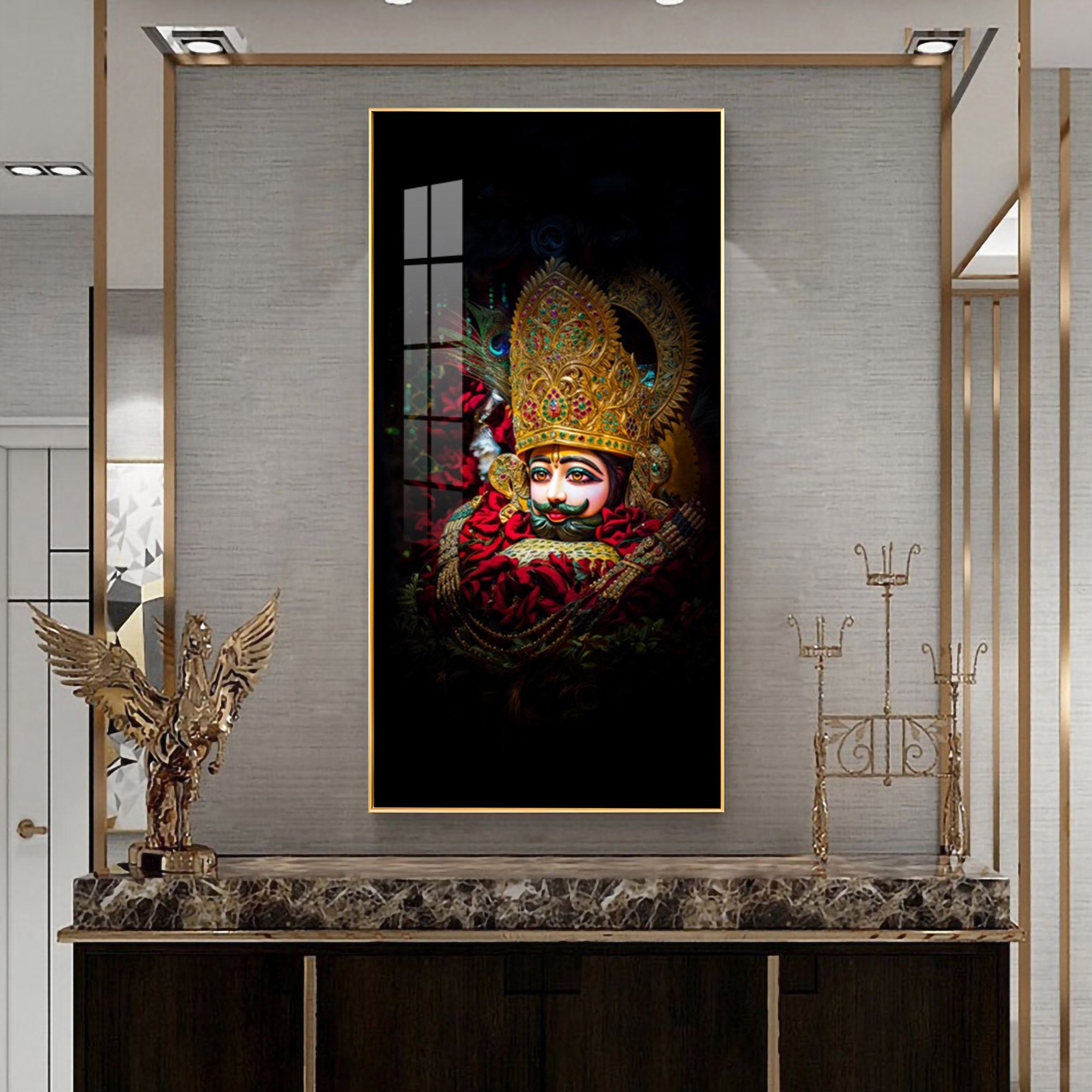 Khatu Shyam Ji Premium Acrylic Vertical Wall Art
