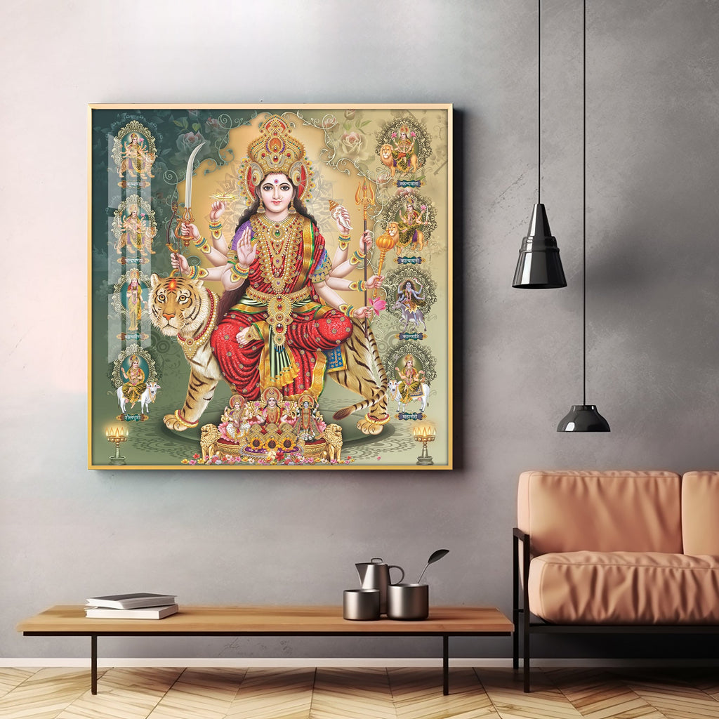 Celestial Grace Goddess Premium Acrylic Square Wall Art