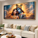 Divine Radha With Krishna Premium Acrylic Horizontal Wall Art
