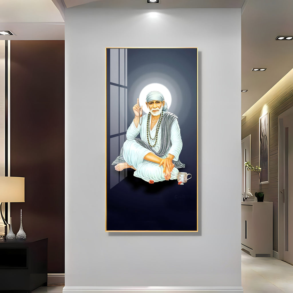 Om Sai Premium Acrylic Vertical Wall Art