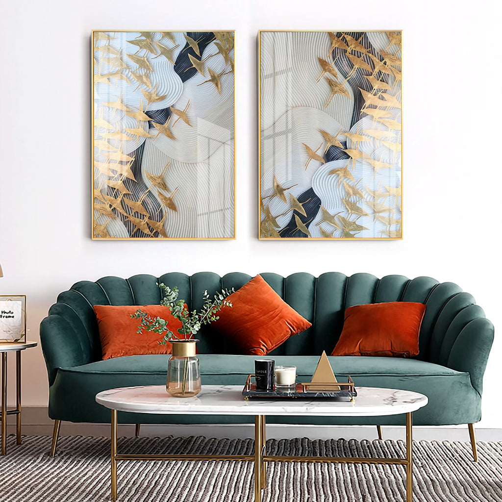 Luxe Canvas Premium Acrylic Vertical Wall Art (Set Of 2)