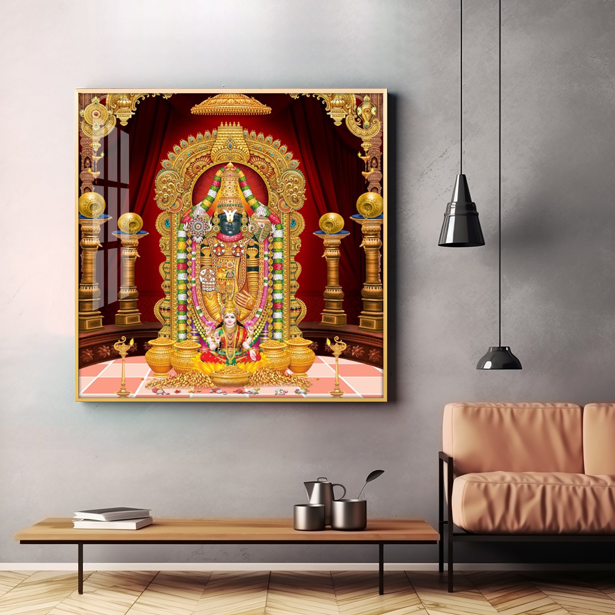 Lord Venkateswara Premium Acrylic Square Wall Art