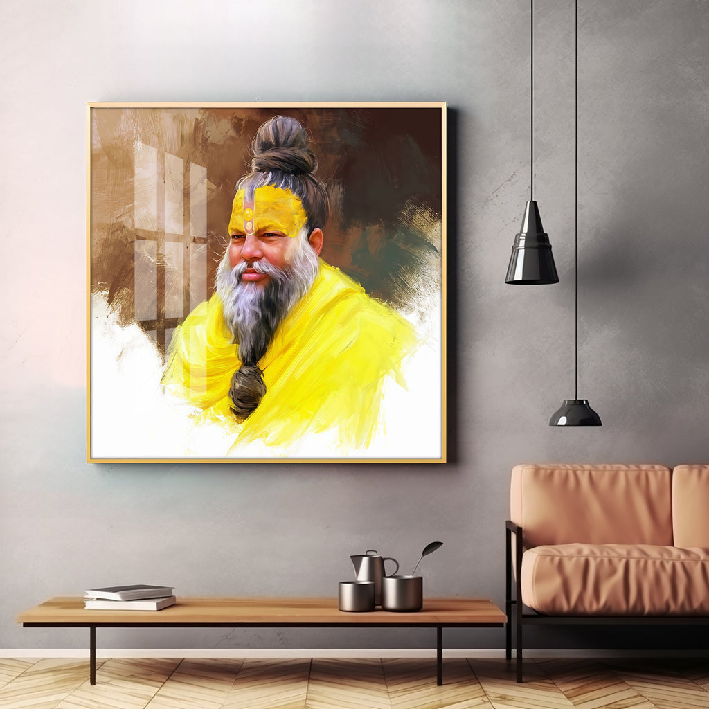 Premanand Ji Maharaj Premium Acrylic Square Wall Art