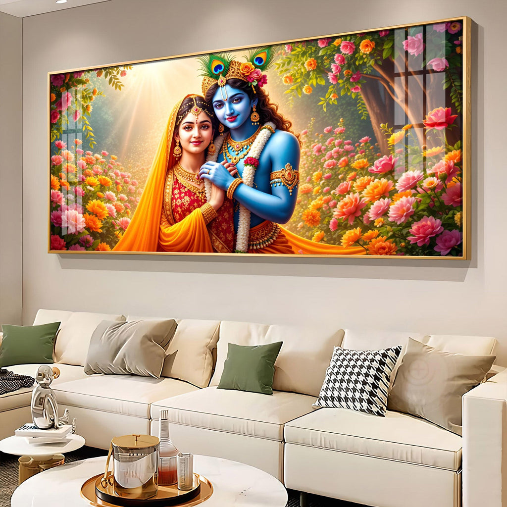 Radha Krishna Boundless Bhakti Premium Acrylic Horizontal Wall Art