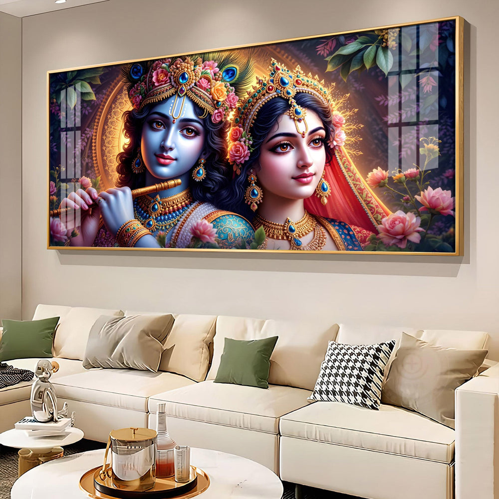 Krishna’s Flute, Radha’s Grace Premium Acrylic Horizontal Wall Art