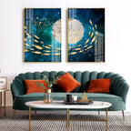 Golden Koi Fish Premium Acrylic Vertical Wall Art (Set Of 2)
