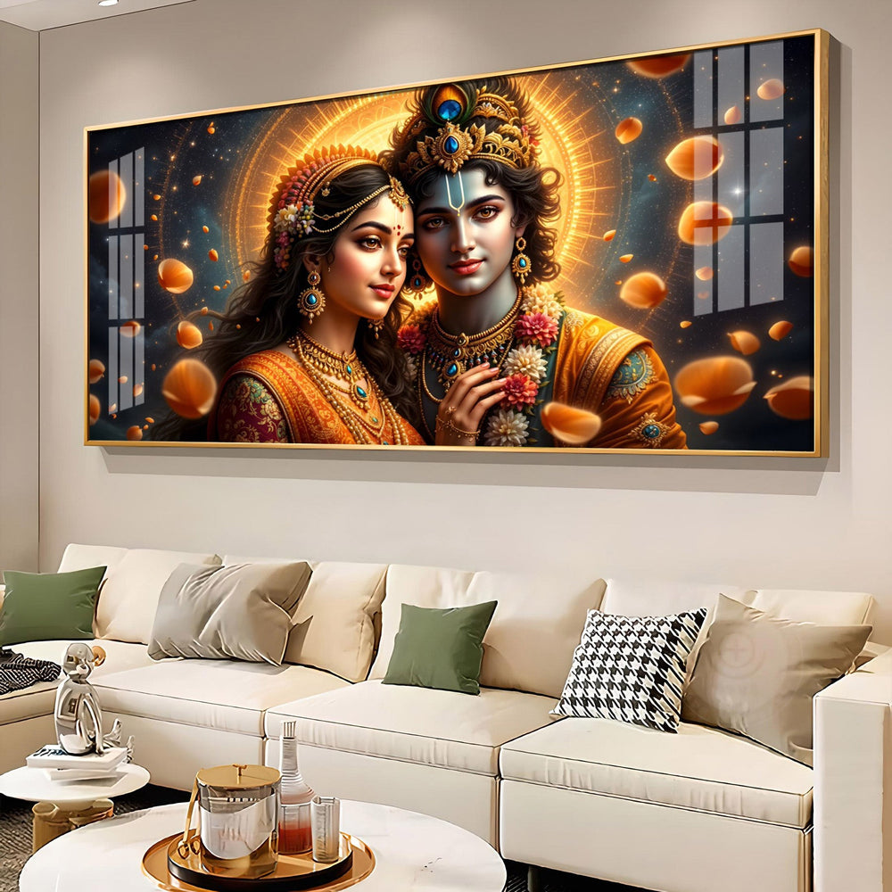 Transcendent Spirits Of Krishna Radha Premium Acrylic Horizontal Wall Art