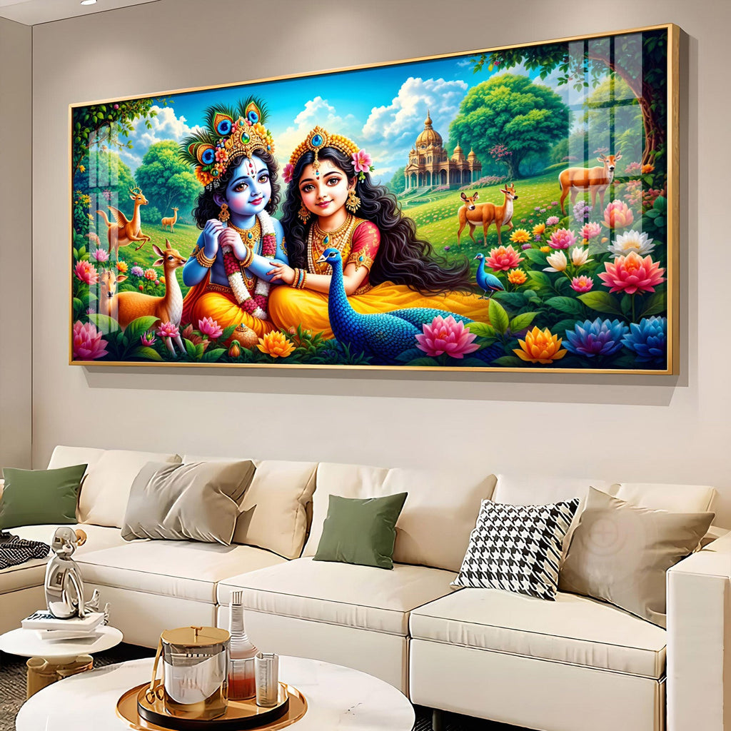 Natkhat Gopala & Radha Premium Acrylic Horizontal Wall Art