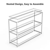 3 - Tier White Marble Console Table with Golden Finish - Decor Smart