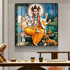 Lord Dattatreya Premium Acrylic Square Wall Art