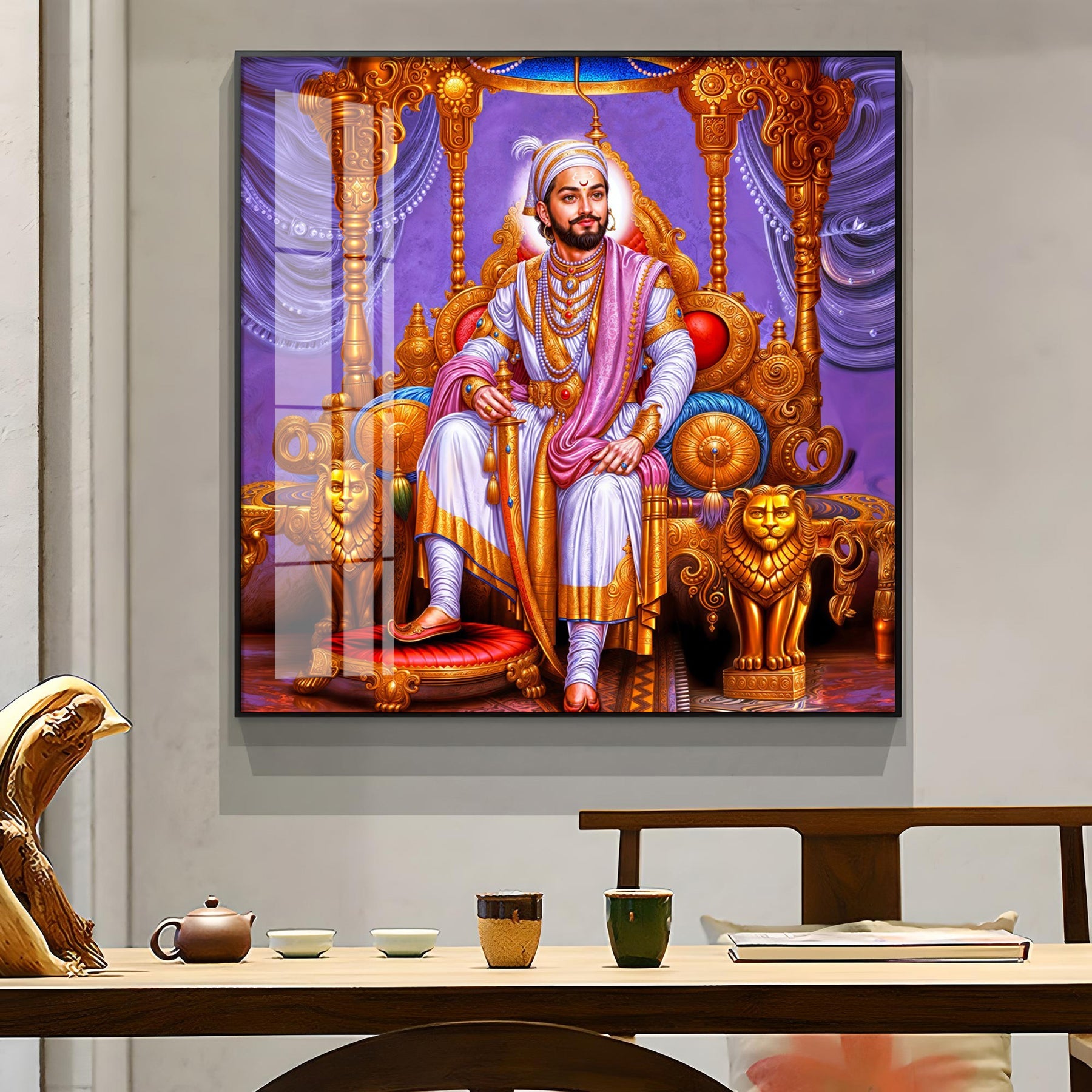 Shivaji Maharaj The Royal Premium Acrylic Square Wall Art