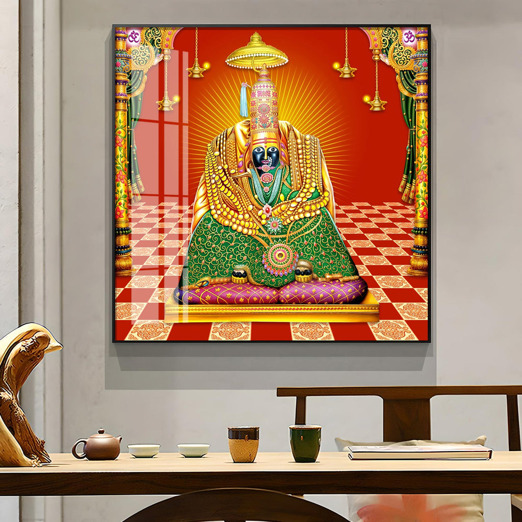 Shri Tulja Bhavani Premium Acrylic Square Wall Art