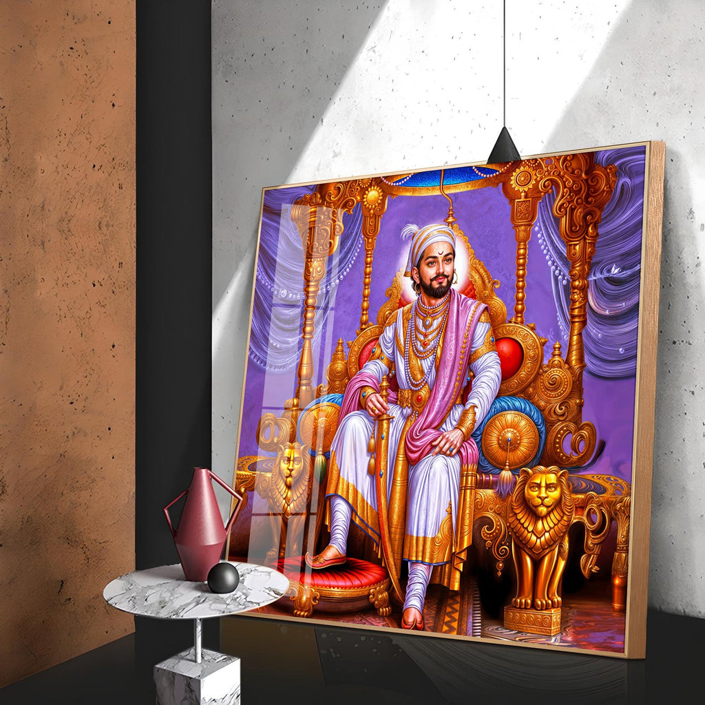 Chhatrapati Shivaji Maharaj Premium Acrylic Square Wall Art