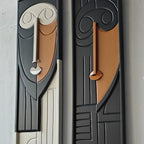 Twin Faces Modern 3D Wall Sculpture in Frames