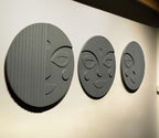Stylish Round 3D Face Wall Hanging Decor Set
