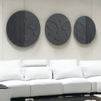 Stylish Round 3D Face Wall Hanging Decor Set