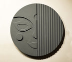 Stylish Round 3D Face Wall Hanging Decor Set