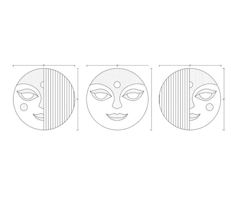 Stylish Round 3D Face Wall Hanging Decor Set