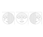 Stylish Round 3D Face Wall Hanging Decor Set