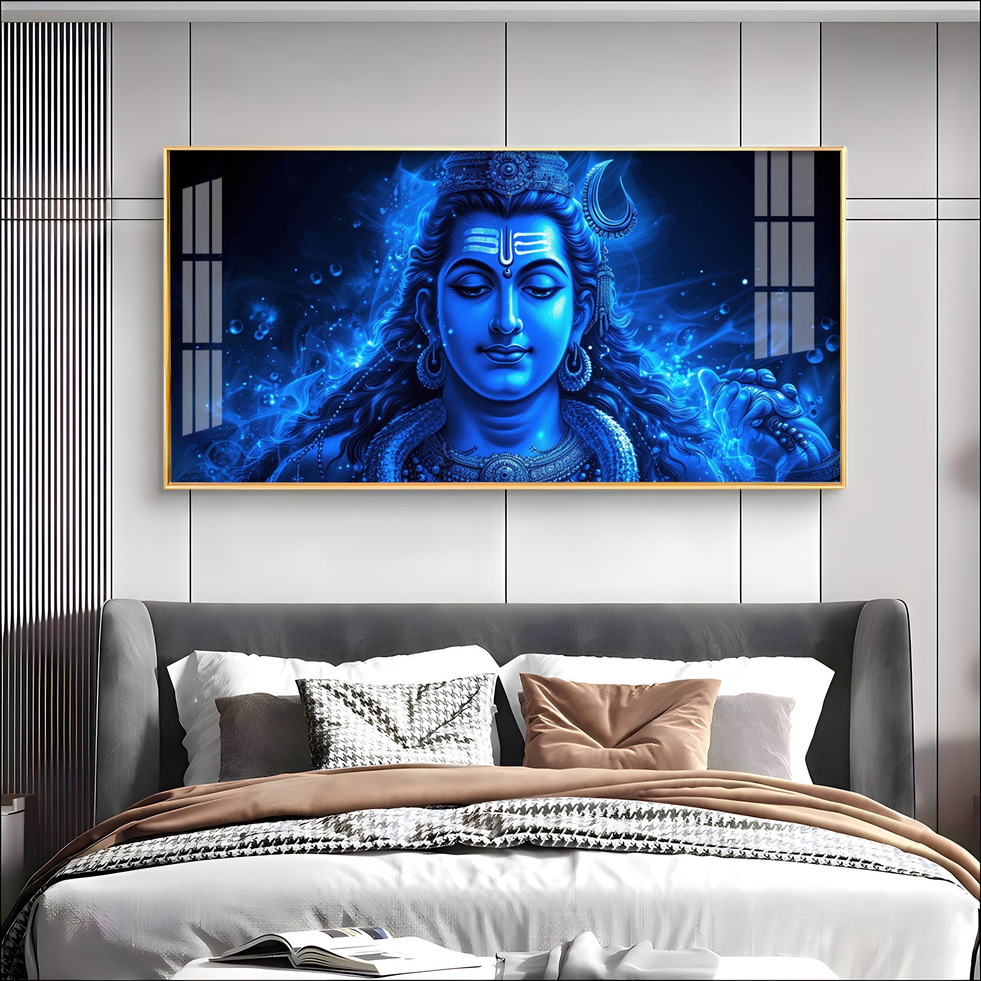 Lord Shiv Shakti Aura Premium Acrylic Horizontal Wall Art