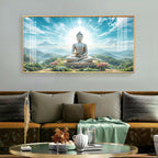 Serene Sunlit Buddha Premium Acrylic Horizontal Wall Art