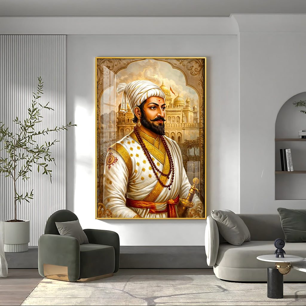 Chhatrapati Shivaji Maharaj Ji Premium Acrylic Vertical Wall Art