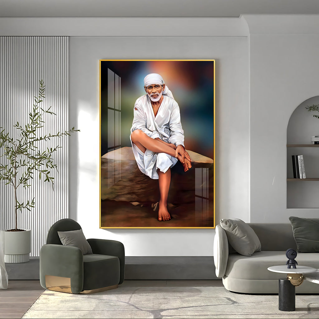 Shirdi Sai Premium Acrylic Vertical Wall Art