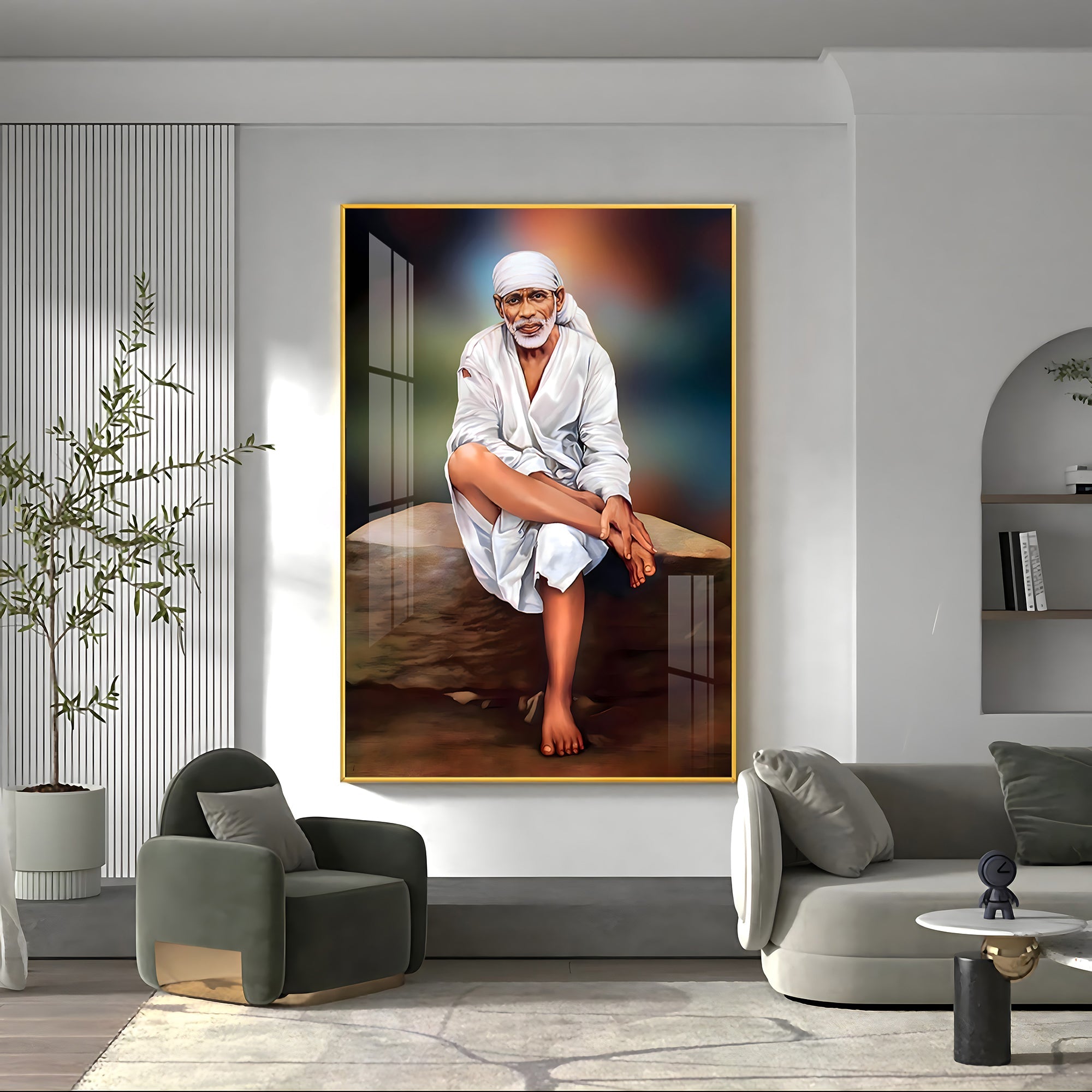 Shirdi Sai Premium Acrylic Vertical Wall Art