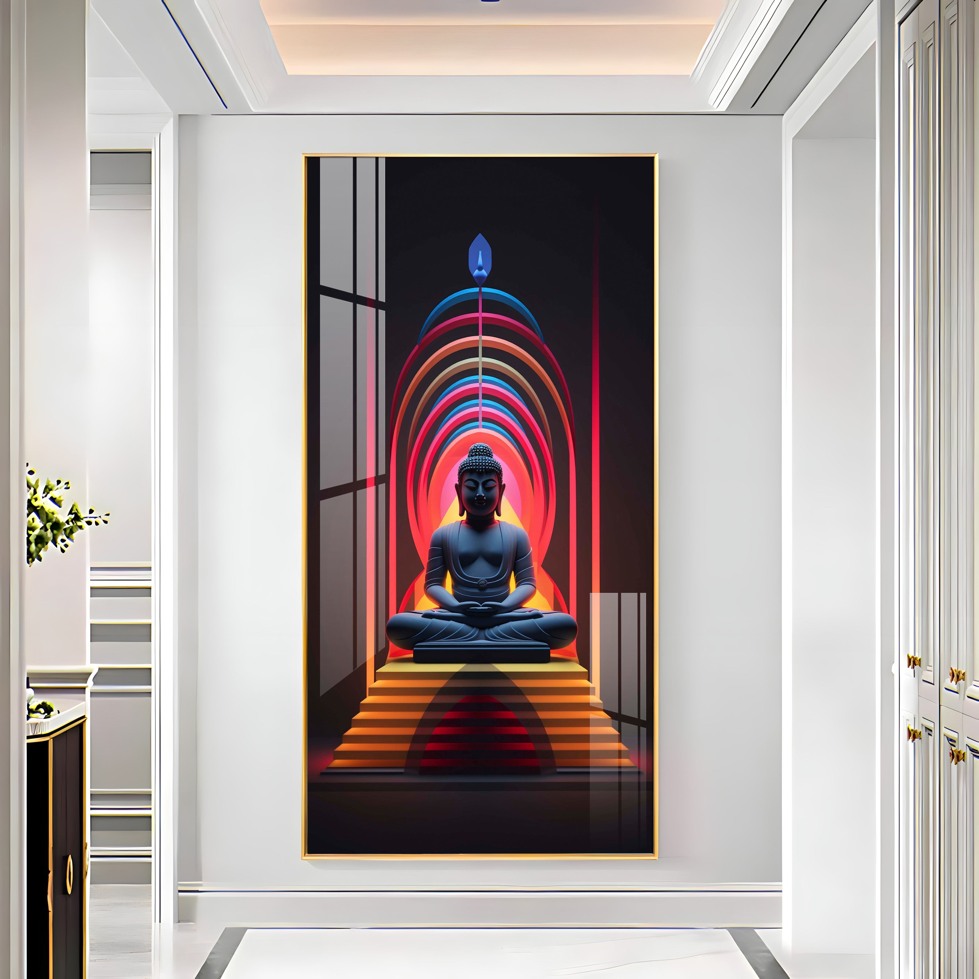 Powerful Buddha Premium Acrylic Vertical Wall Art