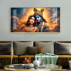Divine Radha With Krishna Premium Acrylic Horizontal Wall Art