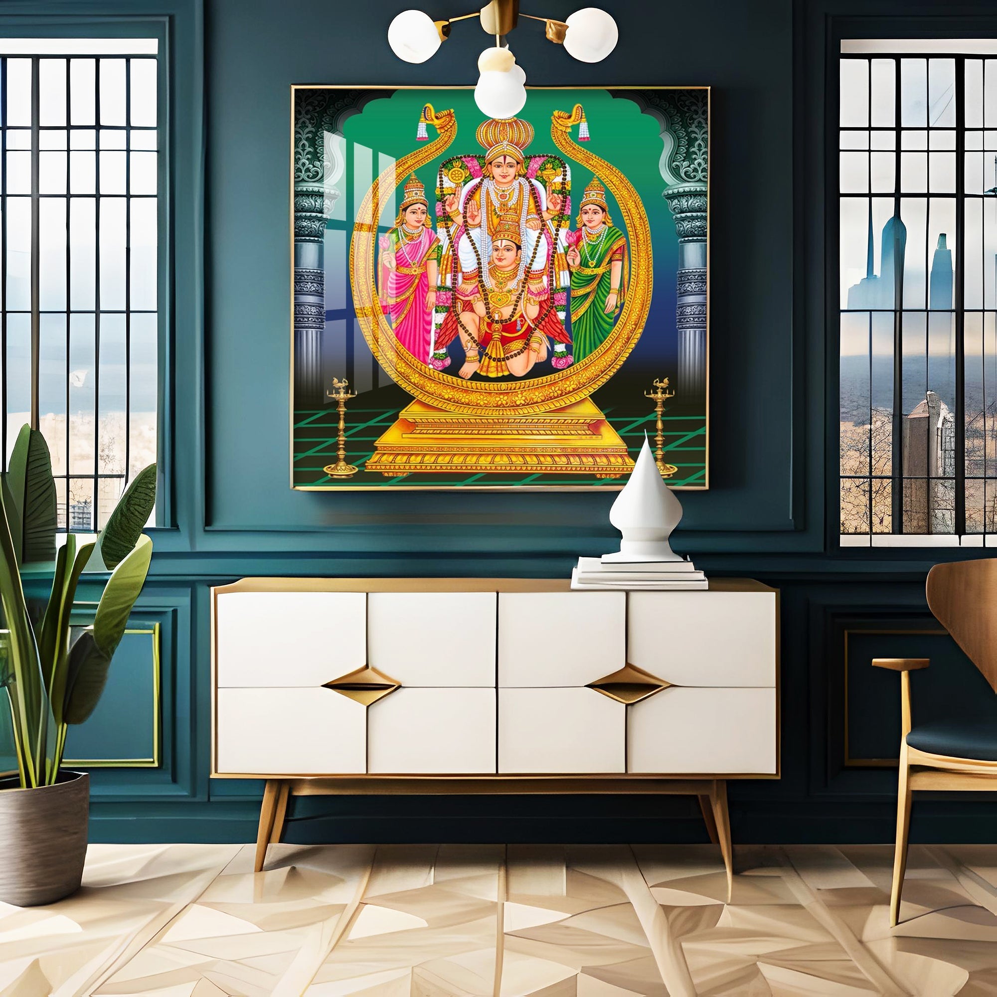 Lord Murugan Premium Acrylic Square Wall Art