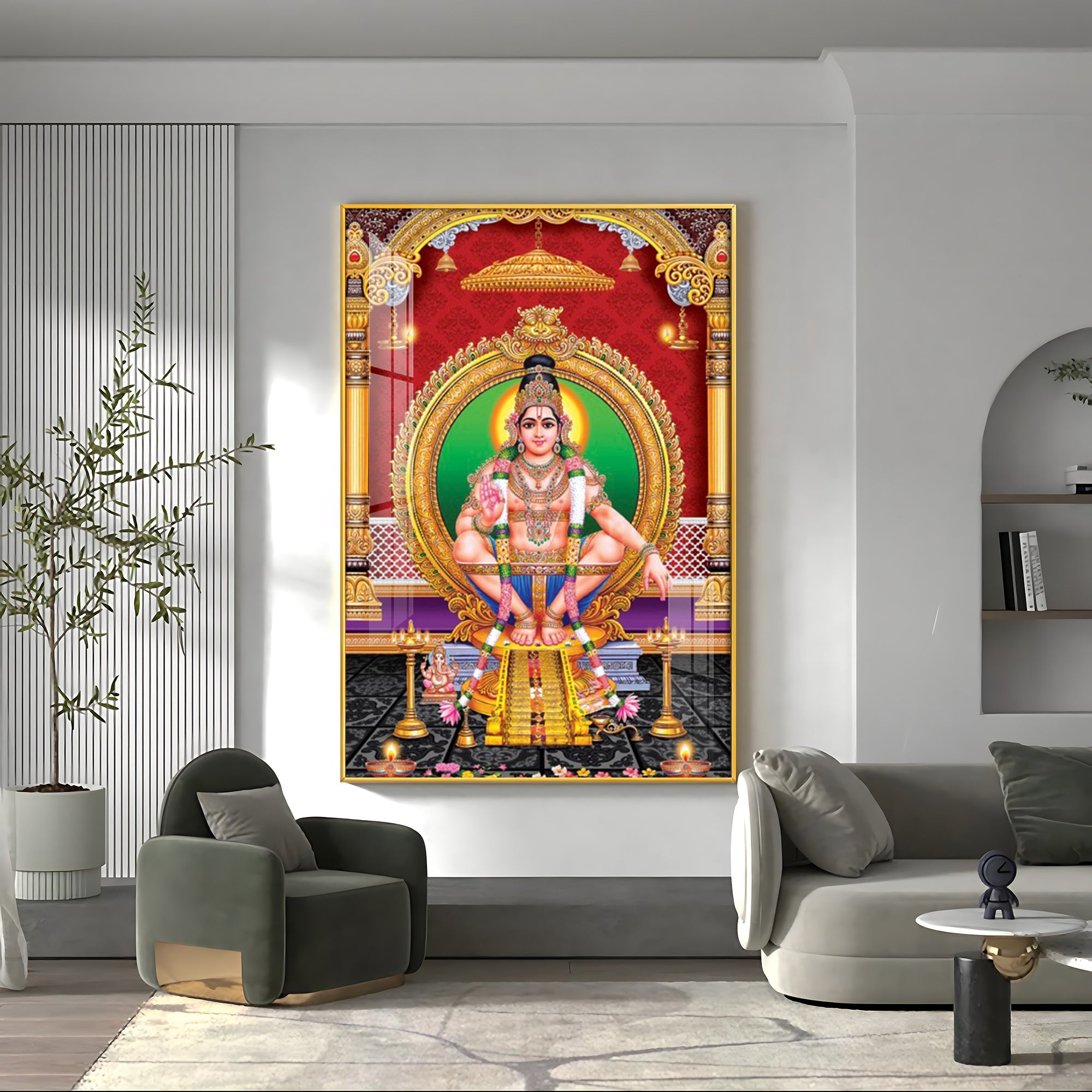Lord Ayyappa Premium Acrylic Vertical Wall Art