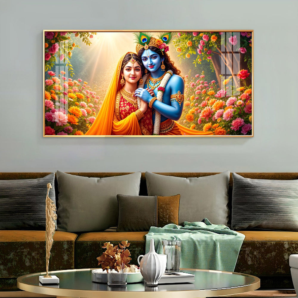 Radha Krishna Boundless Bhakti Premium Acrylic Horizontal Wall Art