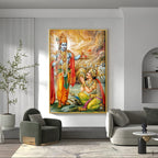 Lord Krishna & Arjuna Premium Acrylic Vertical Wall Art