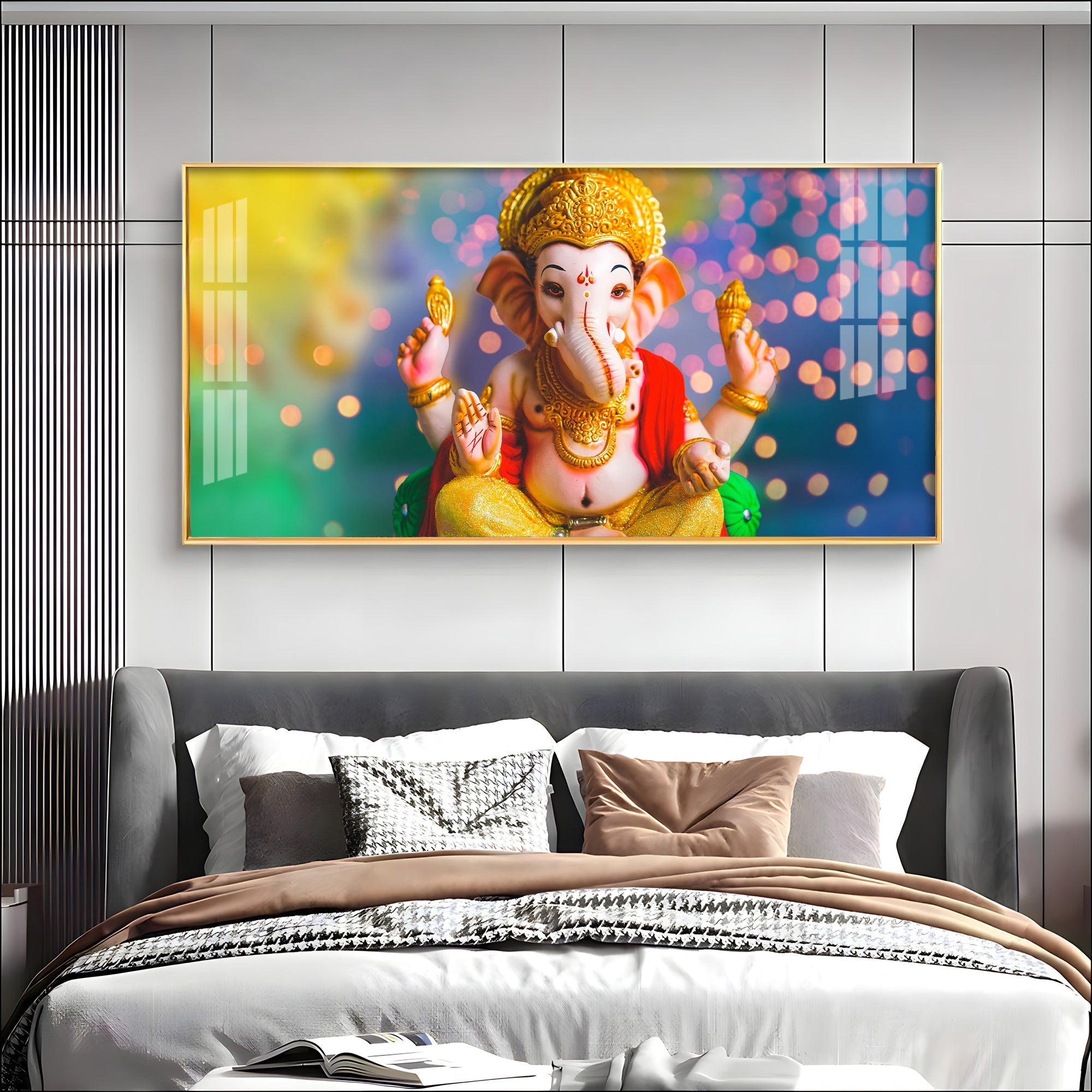 Jai Ganesha Premium Acrylic Horizontal Wall Art