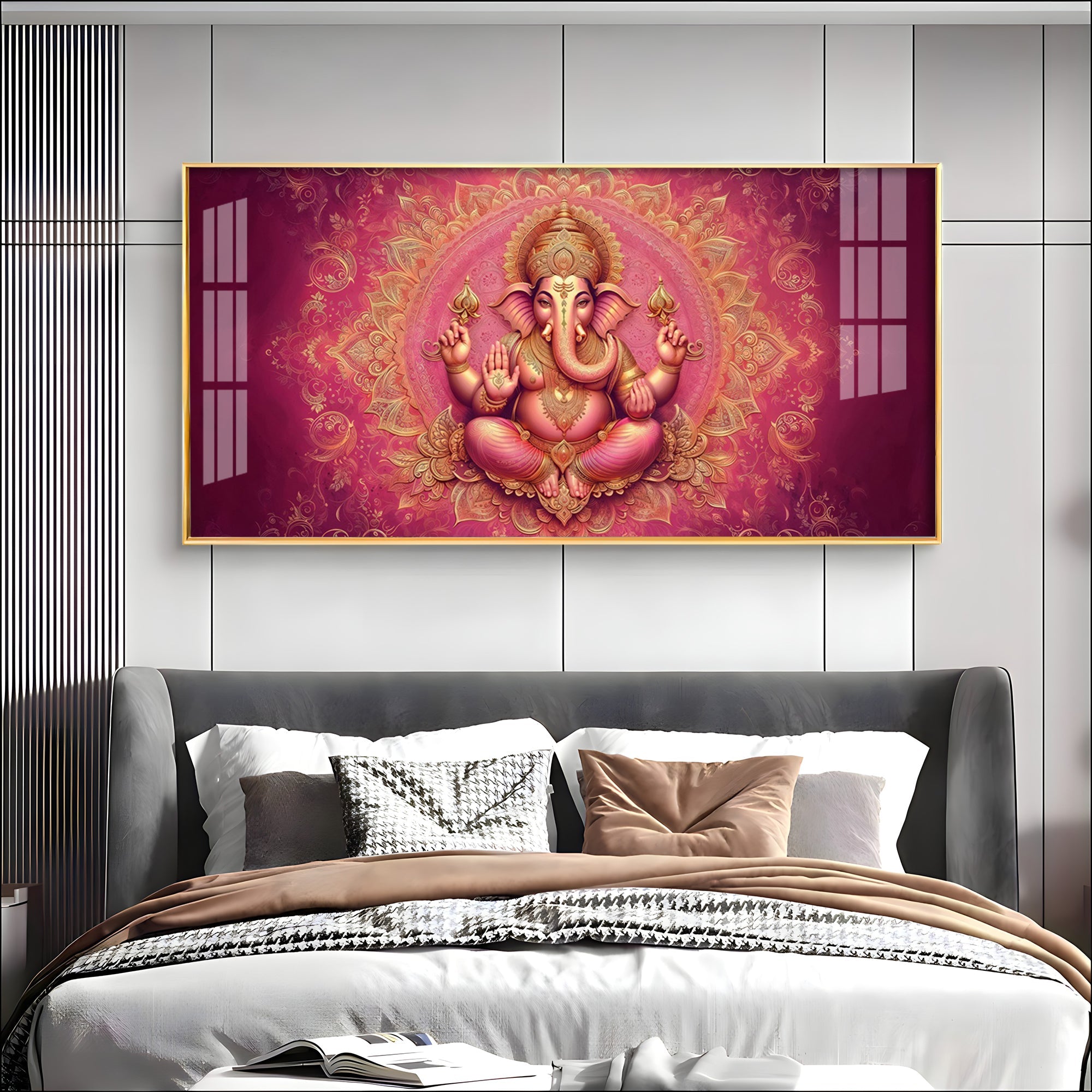 Lord Ganesha Giving Blessing Premium Acrylic Horizontal Wall Art