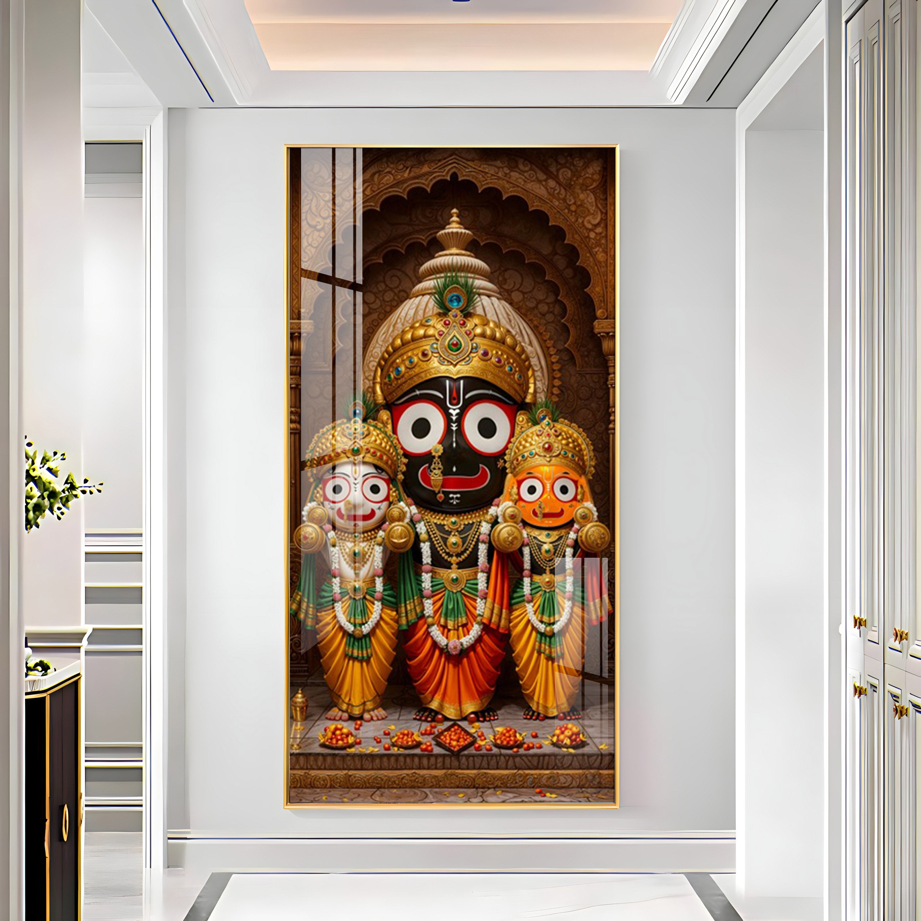 Majestic Lord Jagannath Premium Acrylic Vertical Wall Art