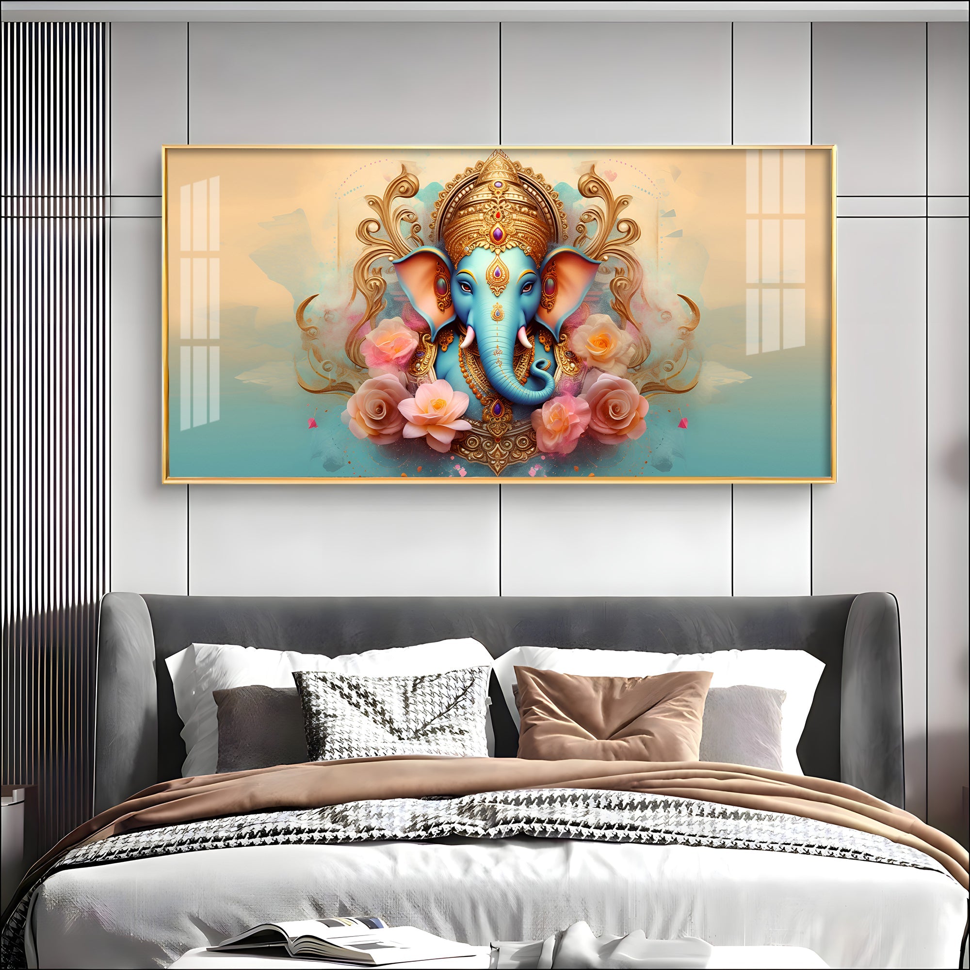 Divine Lord Ganesha Premium Acrylic Horizontal Wall Art