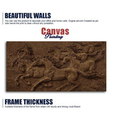 3D Seven Horses Running Premium Wall Painting - Decor Smart